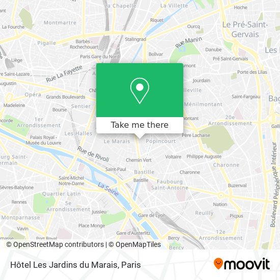 Hôtel Les Jardins du Marais map
