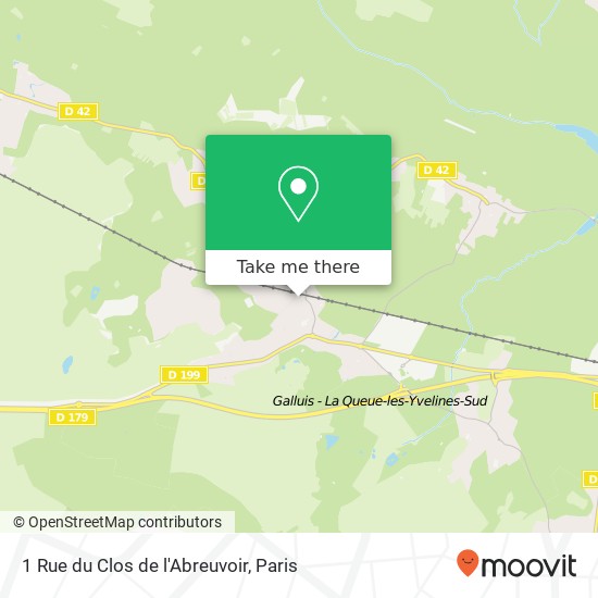 Mapa 1 Rue du Clos de l'Abreuvoir
