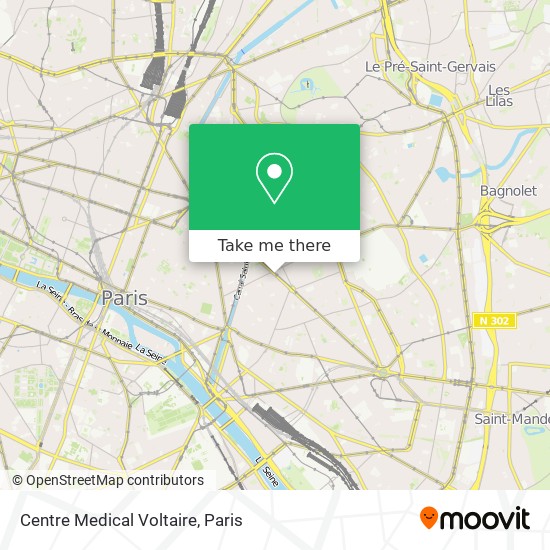 Centre Medical Voltaire map