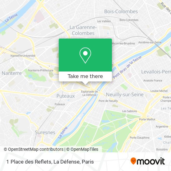 Mapa 1 Place des Reflets, La Défense