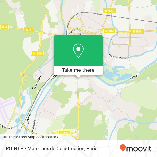 Mapa POINT.P - Matériaux de Construction