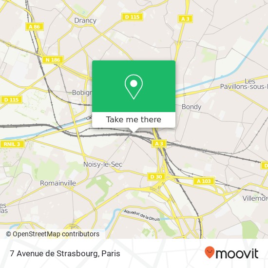 Mapa 7 Avenue de Strasbourg