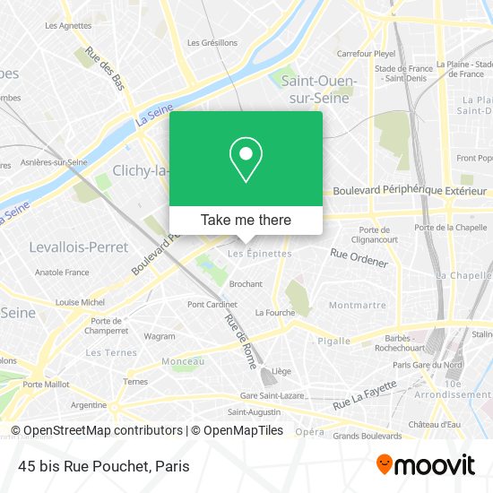 Mapa 45 bis Rue Pouchet