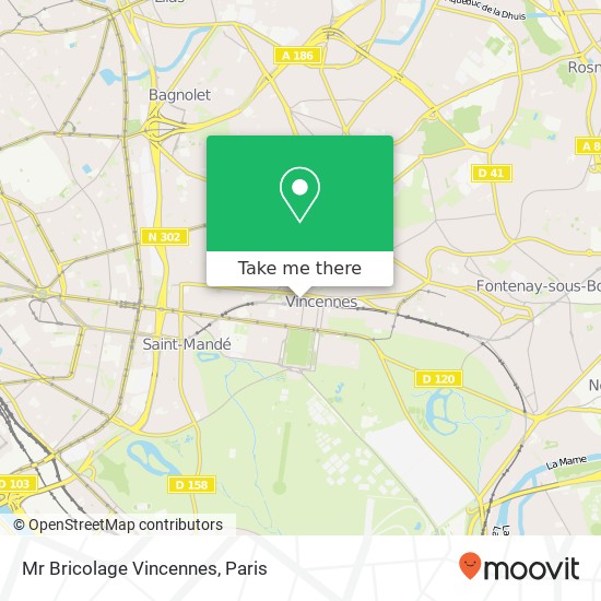 Mapa Mr Bricolage Vincennes
