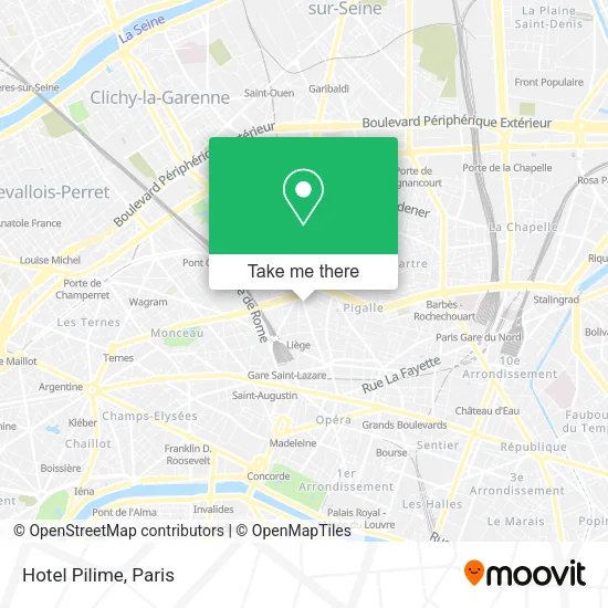 Hotel Pilime map