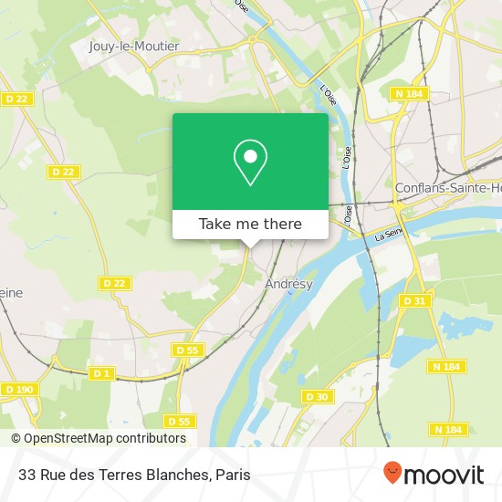 Mapa 33 Rue des Terres Blanches