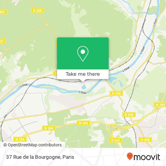 Mapa 37 Rue de la Bourgogne