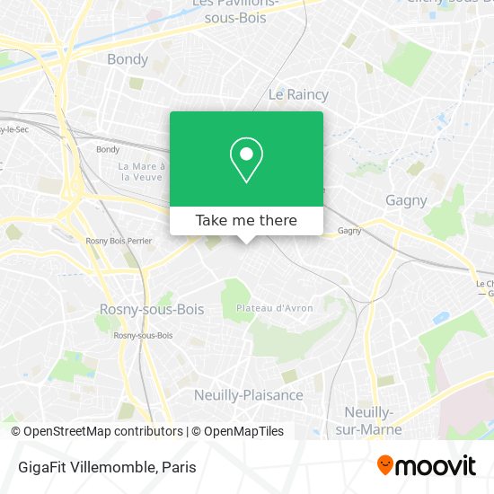 Mapa GigaFit Villemomble