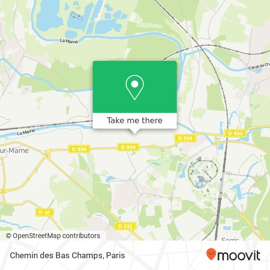 Mapa Chemin des Bas Champs