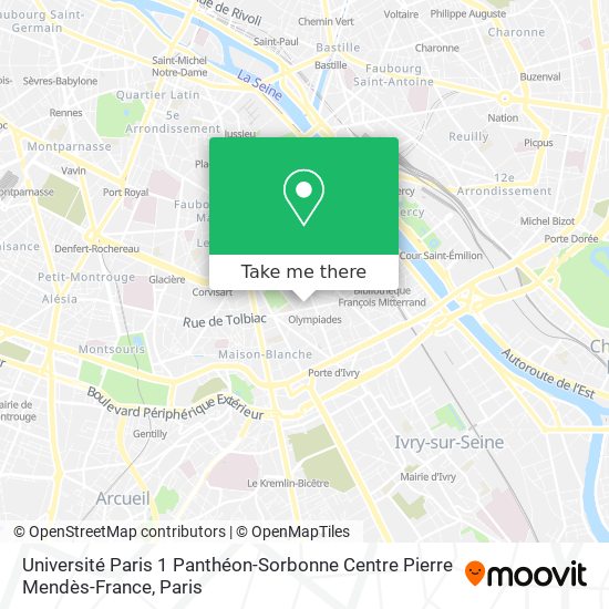 Mapa Université Paris 1 Panthéon-Sorbonne Centre Pierre Mendès-France