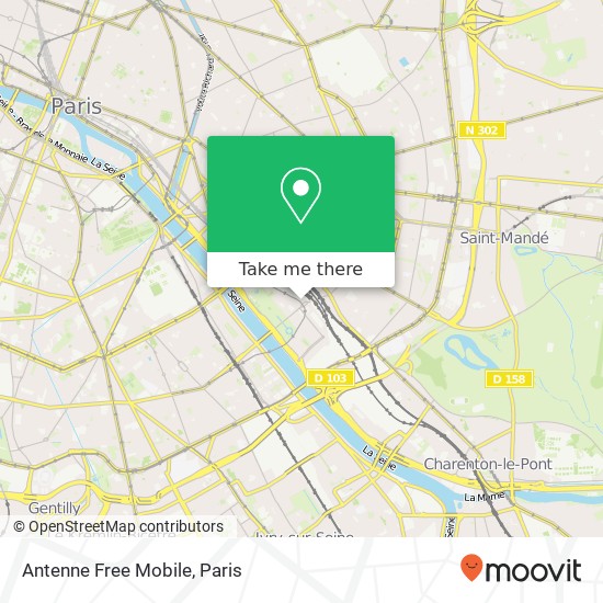 Mapa Antenne Free Mobile