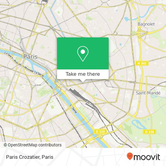 Paris Crozatier map