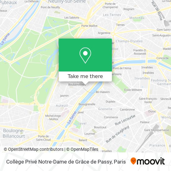 Collège Privé Notre-Dame de Grâce de Passy map