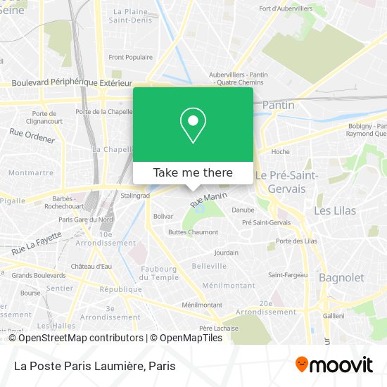 La Poste Paris Laumière map