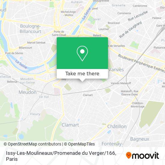 Issy-Les-Moulineaux / Promenade du Verger / 166 map