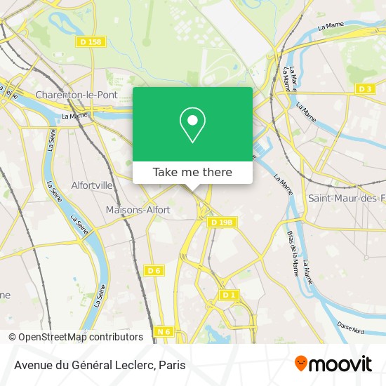 Mapa Avenue du Général Leclerc