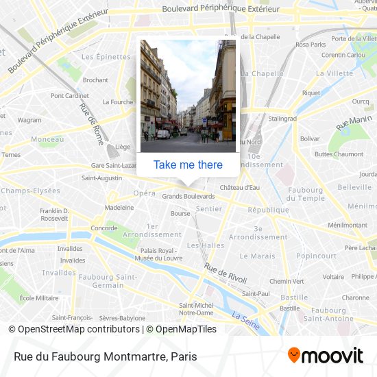 Mapa Rue du Faubourg Montmartre