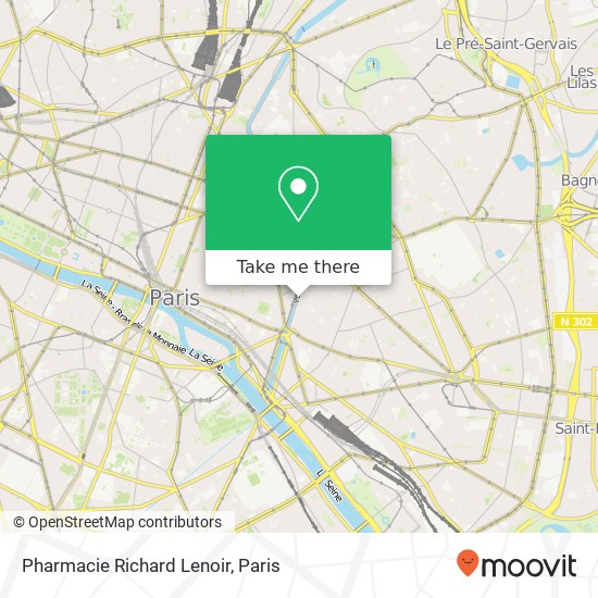 Mapa Pharmacie Richard Lenoir