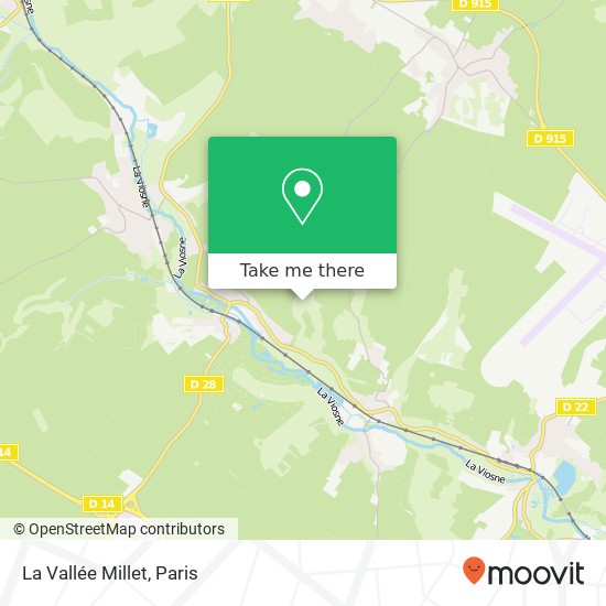 La Vallée Millet map