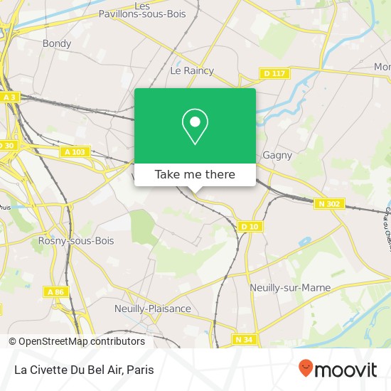 La Civette Du Bel Air map