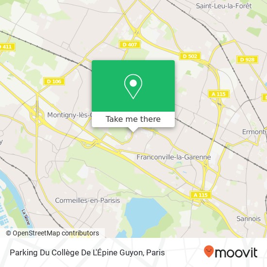 Parking Du Collège De L'Épine Guyon map