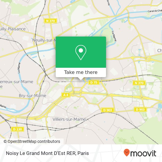 Noisy Le Grand Mont D'Est RER map