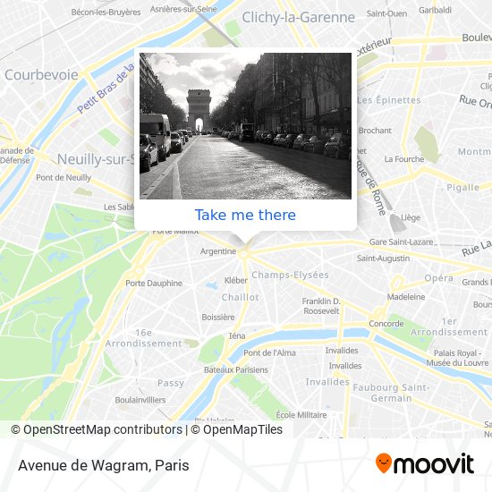 Mapa Avenue de Wagram