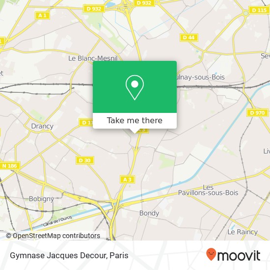 Mapa Gymnase Jacques Decour