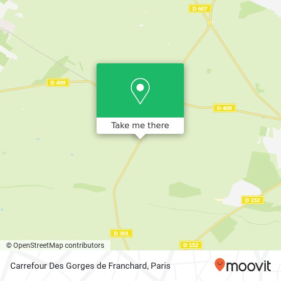 Carrefour Des Gorges de Franchard map