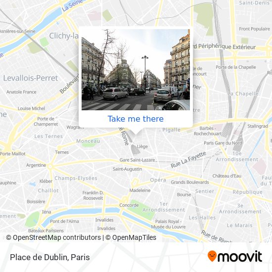 How to get to Place de Dublin in Paris by Bus Metro Train or RER