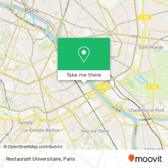 Restaurant Universitaire map