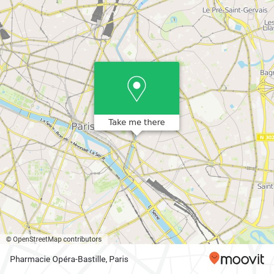 Mapa Pharmacie Opéra-Bastille