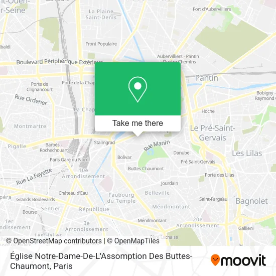 Mapa Église Notre-Dame-De-L'Assomption Des Buttes-Chaumont