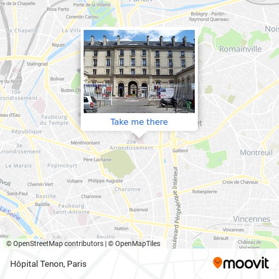Hôpital Tenon map