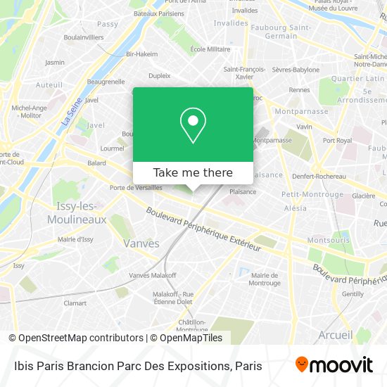 Mapa Ibis Paris Brancion Parc Des Expositions