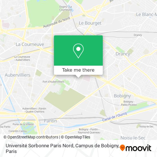 Université Sorbonne Paris Nord, Campus de Bobigny map