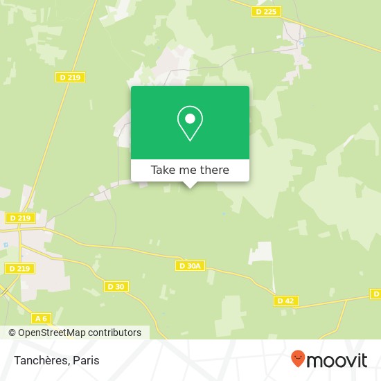 Mapa Tanchères
