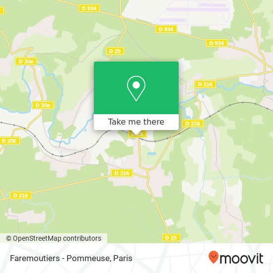 Mapa Faremoutiers - Pommeuse