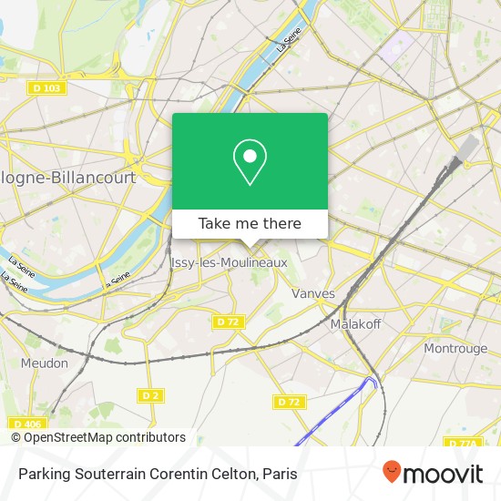 Mapa Parking Souterrain Corentin Celton