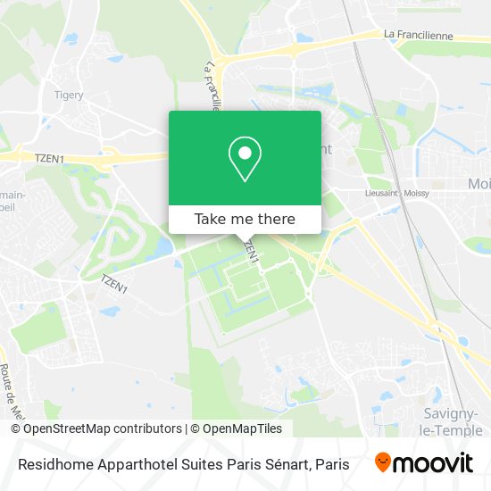 Residhome Apparthotel Suites Paris Sénart map