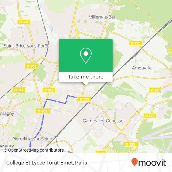 Collège Et Lycée Torat-Emet map
