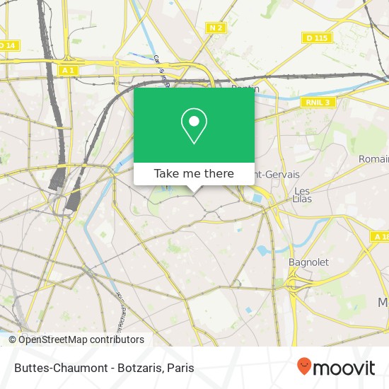 Buttes-Chaumont - Botzaris map