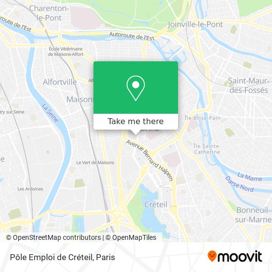 Pôle Emploi de Créteil map