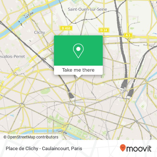 Mapa Place de Clichy - Caulaincourt