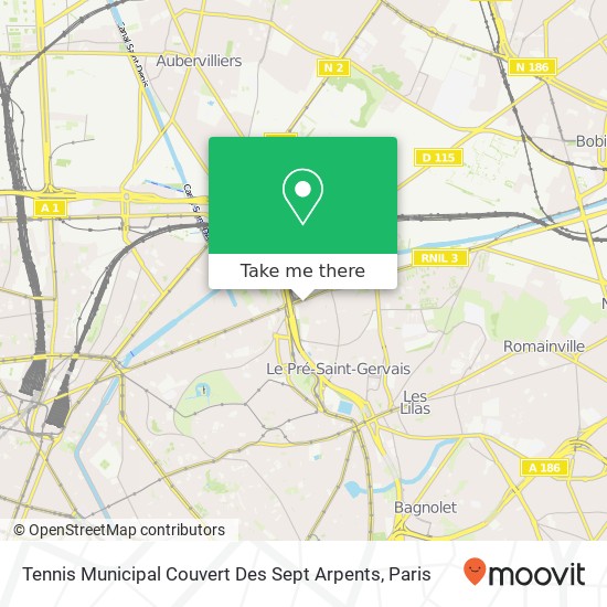 Tennis Municipal Couvert Des Sept Arpents map