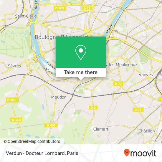 Verdun - Docteur Lombard map