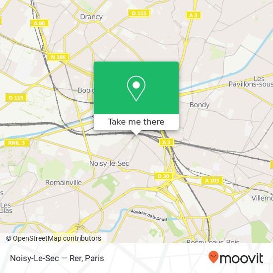 Mapa Noisy-Le-Sec — Rer