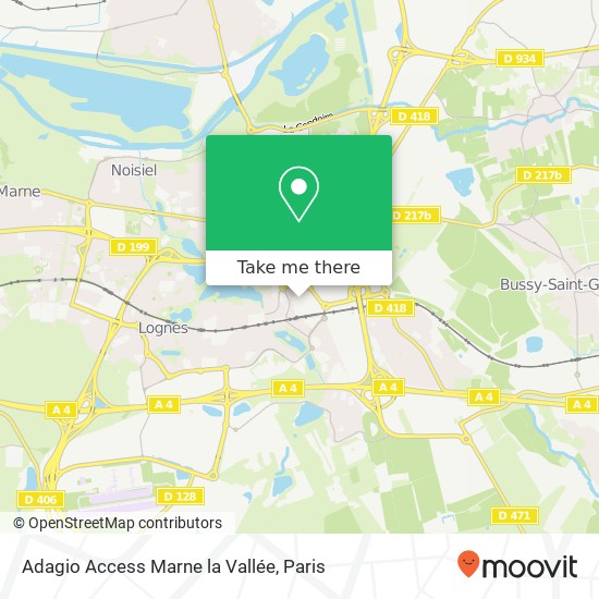 Adagio Access Marne la Vallée map