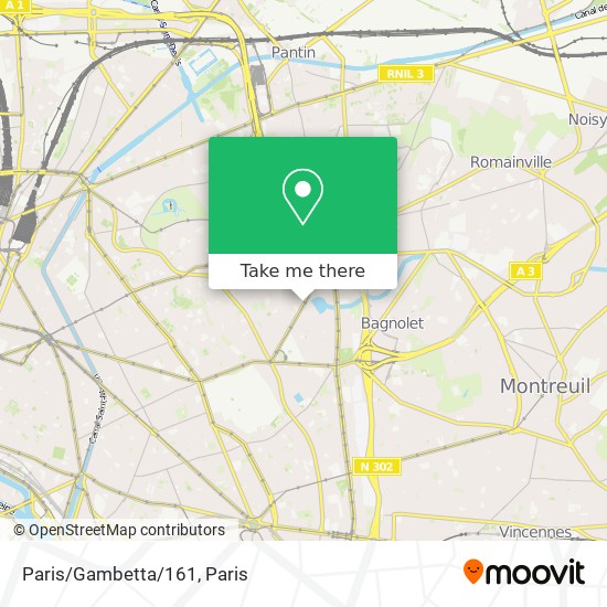 Mapa Paris/Gambetta/161