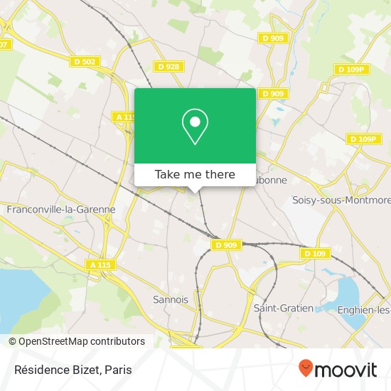 Résidence Bizet map